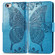 iPhone 16e / 17e Butterfly Love Flower Embossed Leather Phone Case - Blue
