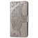 iPhone 16e / 17e Butterfly Love Flower Embossed Leather Phone Case - Gray