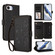 iPhone 16e / 17e Butterfly Love Flower Multi-card Zipper Wallet Leather Phone Case - Black