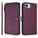iPhone 16e / 17e Butterfly Love Flower Multi-card Zipper Wallet Leather Phone Case - Dark Purple
