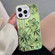 iPhone 16e / 17e Butterfly Pattern Silver Plating PC Hybrid TPU Phone Case - Bamboo Green