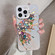 iPhone 16e / 17e Butterfly Pattern Silver Plating PC Hybrid TPU Phone Case - Colorful Gems