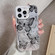 iPhone 16e / 17e Butterfly Pattern Silver Plating PC Hybrid TPU Phone Case - Ink Shadow