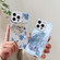 iPhone 16e / 17e Butterfly Pattern Silver Plating PC Hybrid TPU Phone Case - Retro Blue