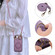 iPhone 16e / 17e Car Magnetic Ring Buckle Card Bag Phone Case with Lanyard - Purple