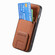 iPhone 16e / 17e Carbon Fiber Card Bag Fold Stand Phone Case - Brown