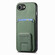 iPhone 16e / 17e Carbon Fiber Card Bag Fold Stand Phone Case - Green