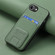 iPhone 16e / 17e Carbon Fiber Card Bag Fold Stand Phone Case - Green