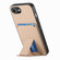 iPhone 16e / 17e Carbon Fiber Card Bag Fold Stand Phone Case - Khaki
