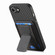 iPhone 16e / 17e Carbon Fiber Fold Stand Elastic Card Bag Phone Case - Black