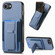 iPhone 16e / 17e Carbon Fiber Fold Stand Elastic Card Bag Phone Case - Blue