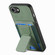 iPhone 16e / 17e Carbon Fiber Fold Stand Elastic Card Bag Phone Case - Green