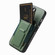 iPhone 16e / 17e Carbon Fiber Fold Stand Elastic Card Bag Phone Case - Green