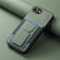 iPhone 16e / 17e Carbon Fiber Fold Stand Elastic Card Bag Phone Case - Green