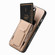 iPhone 16e / 17e Carbon Fiber Fold Stand Elastic Card Bag Phone Case - Khaki