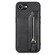 iPhone 16e / 17e Carbon Fiber Horizontal Flip Zipper Wallet Phone Case - Black