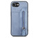 iPhone 16e / 17e Carbon Fiber Horizontal Flip Zipper Wallet Phone Case - Blue