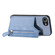 iPhone 16e / 17e Carbon Fiber Horizontal Flip Zipper Wallet Phone Case - Blue