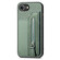 iPhone 16e / 17e Carbon Fiber Horizontal Flip Zipper Wallet Phone Case - Green