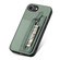 iPhone 16e / 17e Carbon Fiber Horizontal Flip Zipper Wallet Phone Case - Green