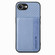 iPhone 16e / 17e Carbon Fiber Magnetic Card Wallet RFID Blocking Phone Case - Blue