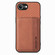 iPhone 16e / 17e Carbon Fiber Magnetic Card Wallet RFID Blocking Phone Case - Brown