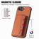 iPhone 16e / 17e Carbon Fiber Magnetic Card Wallet RFID Blocking Phone Case - Brown
