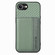 iPhone 16e / 17e Carbon Fiber Magnetic Card Wallet RFID Blocking Phone Case - Green