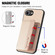 iPhone 16e / 17e Carbon Fiber Magnetic Card Wallet RFID Blocking Phone Case - Khaki