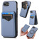iPhone 16e / 17e Carbon Fiber MagSafe Vertical Flip Card Bag Phone Case - Blue
