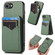 iPhone 16e / 17e Carbon Fiber MagSafe Vertical Flip Card Bag Phone Case - Green