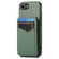 iPhone 16e / 17e Carbon Fiber MagSafe Vertical Flip Card Bag Phone Case - Green