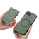 iPhone 16e / 17e Carbon Fiber MagSafe Vertical Flip Card Bag Phone Case - Green