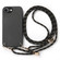 iPhone 16e / 17e Carbon Fiber Texture Leather Back Phone Case with Crossbody Strap - Black