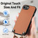 iPhone 16e / 17e Carbon Fiber Texture Leather Back Phone Case with Crossbody Strap - Brown