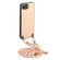 iPhone 16e / 17e Carbon Fiber Texture Leather Back Phone Case with Crossbody Strap - Khaki