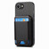 iPhone 16e / 17e Carbon Fiber Vertical Flip Wallet Stand Phone Case - Black
