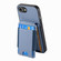 iPhone 16e / 17e Carbon Fiber Vertical Flip Wallet Stand Phone Case - Blue