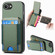 iPhone 16e / 17e Carbon Fiber Vertical Flip Wallet Stand Phone Case - Green