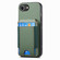 iPhone 16e / 17e Carbon Fiber Vertical Flip Wallet Stand Phone Case - Green