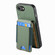iPhone 16e / 17e Carbon Fiber Vertical Flip Wallet Stand Phone Case - Green