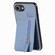 iPhone 16e / 17e Carbon Fiber Vertical Flip Zipper Phone Case - Blue