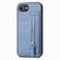 iPhone 16e / 17e Carbon Fiber Vertical Flip Zipper Phone Case - Blue