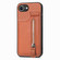 iPhone 16e / 17e Carbon Fiber Vertical Flip Zipper Phone Case - Brown