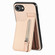 iPhone 16e / 17e Carbon Fiber Vertical Flip Zipper Phone Case - Khaki