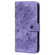 iPhone 16e / 17e Cartoon Sakura Cat Embossed Leather Phone Case - Purple