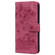 iPhone 16e / 17e Cartoon Sakura Cat Embossed Leather Phone Case - Wine Red