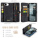 iPhone 16e / 17e CaseMe 008 Detachable Multifunctional Leather Phone Case - Black
