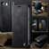iPhone 16e / 17e CaseMe 033 Calf Leather Lining Microfibre RFID Blocking Phone Case - Black