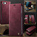 iPhone 16e / 17e CaseMe 033 Calf Leather Lining Microfibre RFID Blocking Phone Case - Red